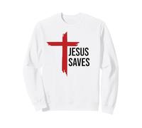 Jesus Saves Sign Cross Christian Minimal Religious Faith God Sweatshirt