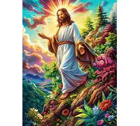 Jésus se promenant dans Une forêt Magique Puzzle 500 Pièces pour Adultes Challenge Difficile Educa Qualité Supérieure Relaxation Art Famille Décoration Murale 500 PCS