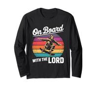 Jesus Skateboard rétro Sunset on Bord with The Lord Skater Manche Longue