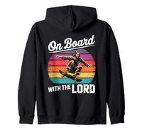 Jesus Skateboard rétro Sunset on Bord with The Lord Skater Sweat à Capuche