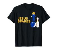 Jesus Spares Bowling Humour Graphic Design T-Shirt