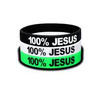 Jesus Sports Lot de 15 bracelets de sport en silicone pour la motivation et la remise en forme Noir Blanc phosphorescent Unisexe Adultes Adolescents 1 3 5 10 15 (1 blanc + 1 lueur + 1 bracelet noir)