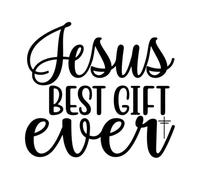 Jésus Stickers gravés 67.2x74.1cm Fourni avec un kit de film de transfert Noir