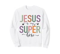 Jésus Super Héros Foi Chrétienne Humour Famille Sweatshirt