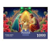 Jésus sur Un Cheval Blanc Puzzle 1000 Pièces Xmas Sceneadulte Carton Épais pour Couples Détente pour S'amuser sans Défaut Livraison Rapide 70x50cm/1000pcs