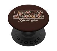 Jésus t'aime, Foi chrétienne Florale, Dieu PopSockets PopGrip Adhésif