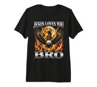 Jésus t'aime, frère Bootleg Eagle Christian T-Shirt Haut de Gamme