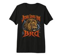 Jésus t'aime, frère Bootleg Lion Christian T-Shirt Haut de Gamme