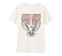 Jésus t'aime, frère Dove Vintage Christian T-Shirt Haut de Gamme