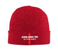 Jésus t'aime, mais Je suis Son Préféré Femme Homme Watch Cap Souple Bonnets Tricoté Épais Bonnet De Pêcheur pour Course À Pied Cyclisme Sport