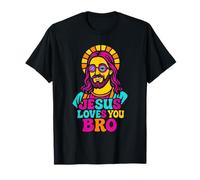 Jésus t'aime Mon frère - Une Foi chrétienne Amusante et colorée T-Shirt
