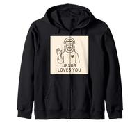 Jésus t'aime. Sweat à Capuche