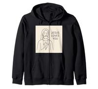 Jésus t'aime. Sweat à Capuche