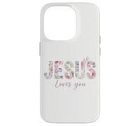 Jésus t'aime : Une Foi chrétienne Florale bénie Coque pour iPhone 14 Pro