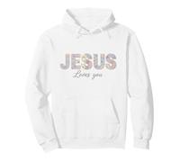 Jésus t'aime : Une Foi chrétienne Florale bénie Sweat à Capuche