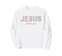 Jésus t'aime : Une Foi chrétienne Florale bénie Sweatshirt