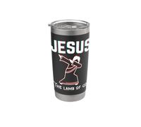 Jésus tamponne l'agneau, Dieu, Noël chrétien, Pâques, tamponnage Gobelet isotherme en acier inoxydable double paroi