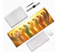 Jésus Tapis de Souris Gaming 900x500x3mm, Grand Tapis de Souris Gamer Bureau Rétro Bords Surpiqués Précision et Vitesse Base en Caoutchouc Imperméable Antidérapante pour Bureau, Études, Gaming 0E-888