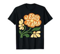 Jesus Te AMA Flor Jesus Loves You Boho Botánico Christian T-Shirt