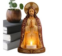 Jesus Tealight Candle Stand | 15cm Christmas Home Decor Accent | Decorative Tealight Candle Holder - for Apartment Church Living Room Study Room Birthday Housewarming