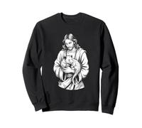 Jésus Tenant Opossum Sauveur Animal Faith Wildlife Devotion Sweatshirt