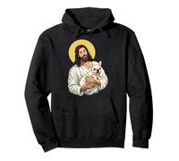 Jésus Tenant Un Bouledogue Français Religieux Sweat à Capuche