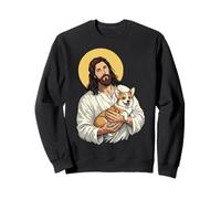 Jésus Tenant Un Corgi Sweatshirt