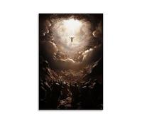 Jesus The Divine Light Saves Humanity Canvas Print Poster décoratif sur toile Art mural pour salon, chambre à coucher, art mural, impression d'image moderne, décoration de chambre familiale, 50 x 75