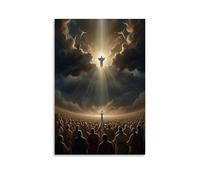Jesus The Divine Light Saves Humanity Print Poster décoratif sur toile Art mural pour salon, chambre à coucher, art mural, impression d'image moderne, décoration de chambre familiale, 60 x 90 cm