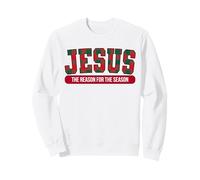 Jesus The Reason for The Season Plaid Noël Christian Sweatshirt