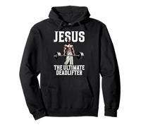 Jesus The Ultimate Deadlifter Fitness Christian Gym Poids Sweat à Capuche
