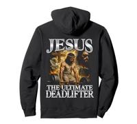 Jesus The Ultimate Deadlifter Funny Bootleg Gym Bodybuilder Sweat à Capuche