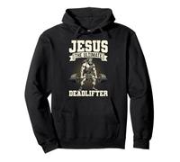 Jesus The Ultimate Deadlifter Funny Christian Haltérophilie Sweat à Capuche