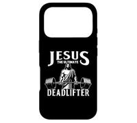 Jesus The Ultimate Deadlifter Funny Christian Workout Gym Coque pour iPhone 17 Pro