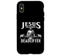 Jesus The Ultimate Deadlifter Funny Christian Workout Gym Coque pour iPhone X/XS