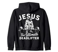Jesus The Ultimate Deadlifter Motivation Fitness Chrétienne Sweat à Capuche