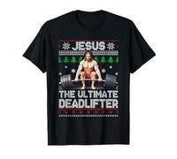 Jesus The Ultimate Deadlifter Ugly Christmas Haltérophilie T-Shirt