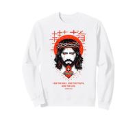 Jesus The Way Christian Gothic John 14:6 Verse biblique Blanc Sweatshirt