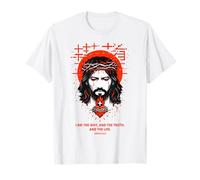 Jesus The Way Christian Gothic John 14:6 Verse biblique Blanc T-Shirt
