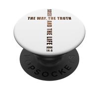 Jesus The Way The Truth and The Life - John 14:6 Cross PopSockets PopGrip Adhésif