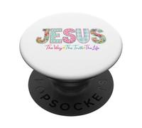 Jésus The Way The Truth The Life Christian Faith Design PopSockets PopGrip Adhésif