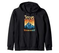 Jésus The Way The Truth The Life Message religieux Jésus Sweat à Capuche