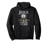 Jésus The Way The Truth The Life Message Religieux Jésus Sweat à Capuche