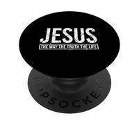 Jésus The Way The Truth The Life Religiious Worshiper Christ PopSockets PopGrip Adhésif