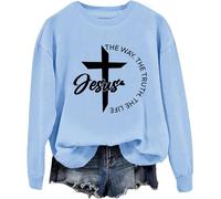Jesus The Way The Truth The Life Sweatshirt, Jesus The Way The Truth The Life Shirt, Jesus The Way The Truth The Life, Bleu (Carolina blue), XXL
