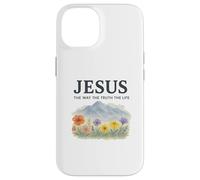 Jesus The Way The Truth The Life Watercolor Mountains Coque pour iPhone 14