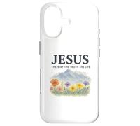 Jesus The Way The Truth The Life Watercolor Mountains Coque pour iPhone 17