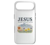 Jesus The Way The Truth The Life Watercolor Mountains Coque pour iPhone Air