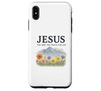 Jesus The Way The Truth The Life Watercolor Mountains Coque pour iPhone XS Max