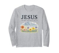 Jesus The Way The Truth The Life Watercolor Mountains Manche Longue